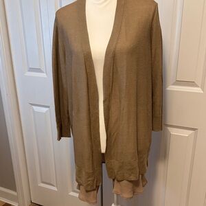 Coldwater Creek Light Brown Open Front Cardigan
